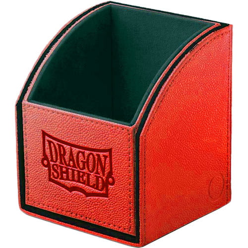 Dragon Shield Nest 100 Plus Black & Black Durable Magnetic Leather Deck & Dice Box Case Protector 